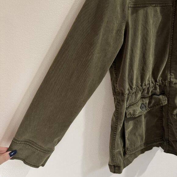 Vintage Y2K Lucky Brand Jacket Coat Womens L Military Army Green Utility Lyocell - Picture 5 of 10